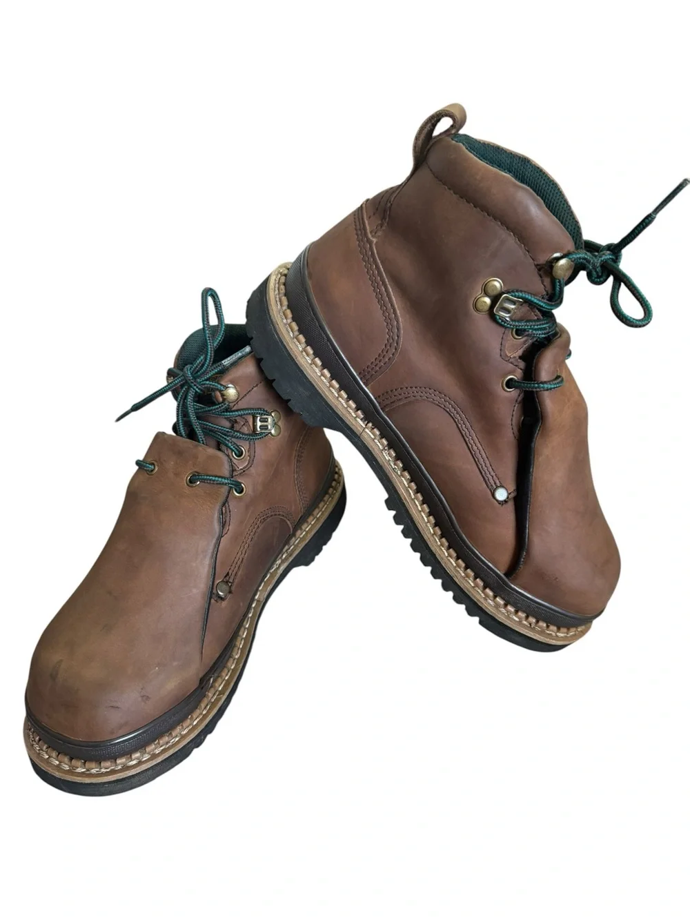Awesome pair of Men's Brown Leather georgiaBoots - Rugged Outdoor Style size 10.